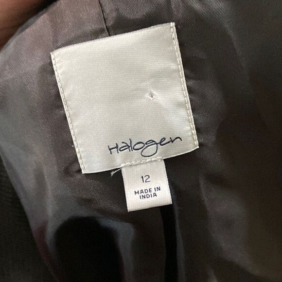 Halogen Black and Brown Small Houndstooth Print Blazer Jacket Stretch - Picture 10 of 13